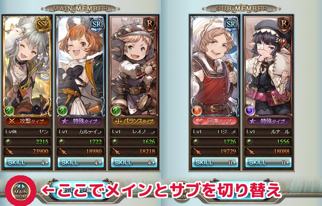 グラブルキャラ編成